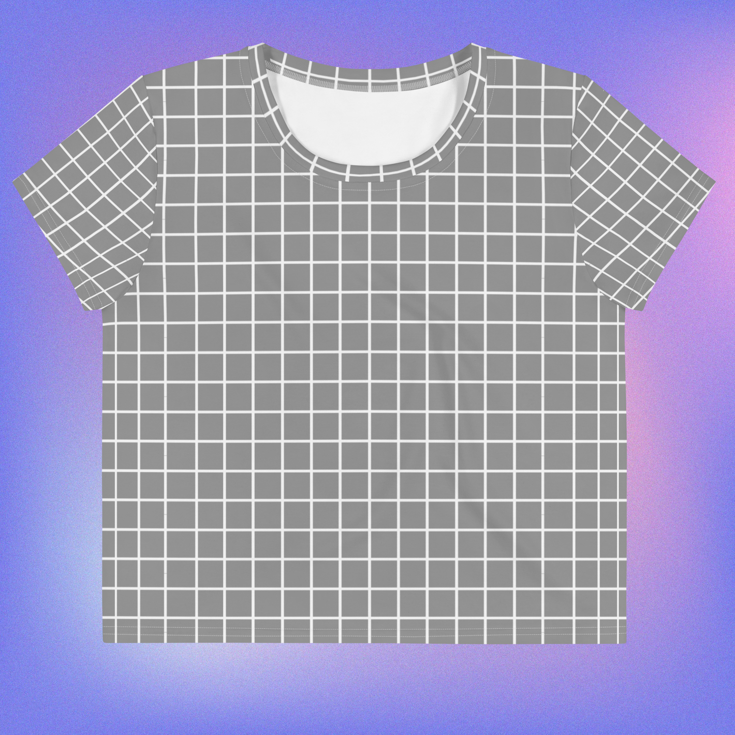 Gray Grid Crop Top