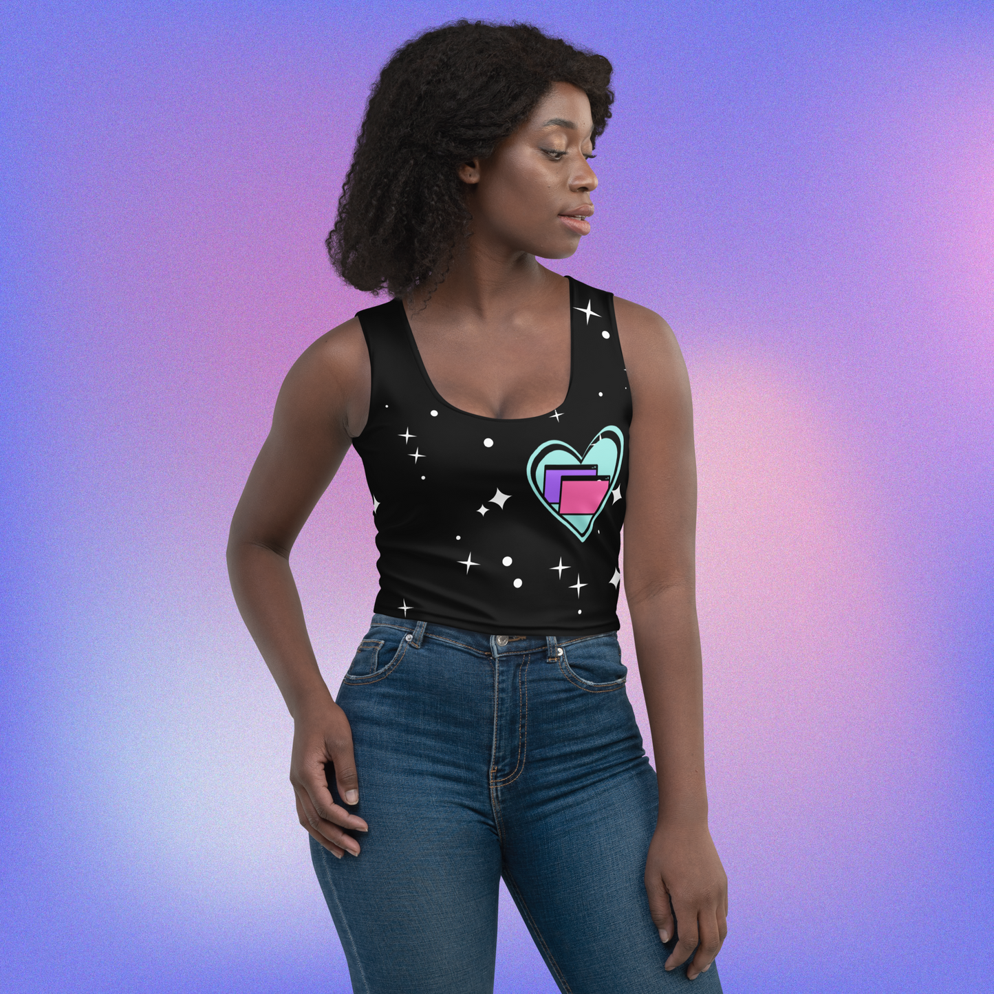 Heart Windows Crop Tank