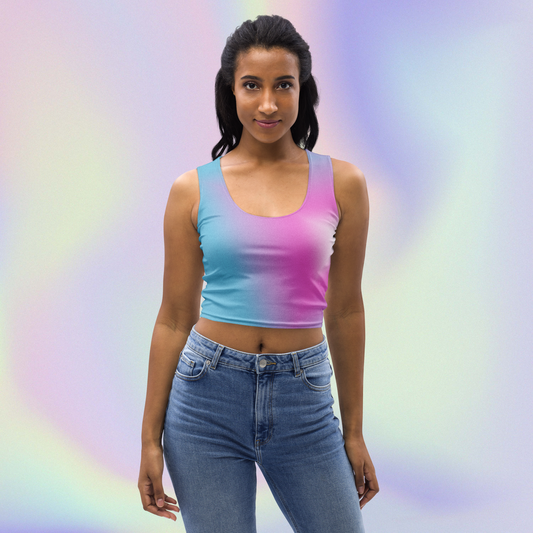 Trans Grainy Diamond Gradient Crop Tank