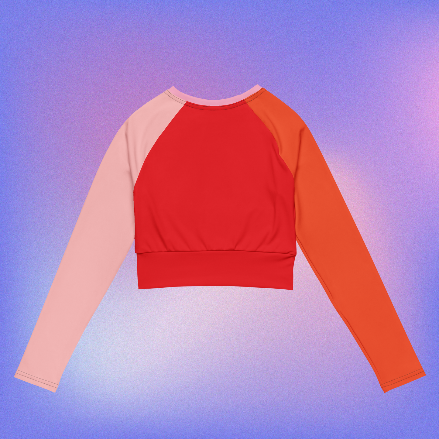 Color Block Long-Sleeve Crop Top