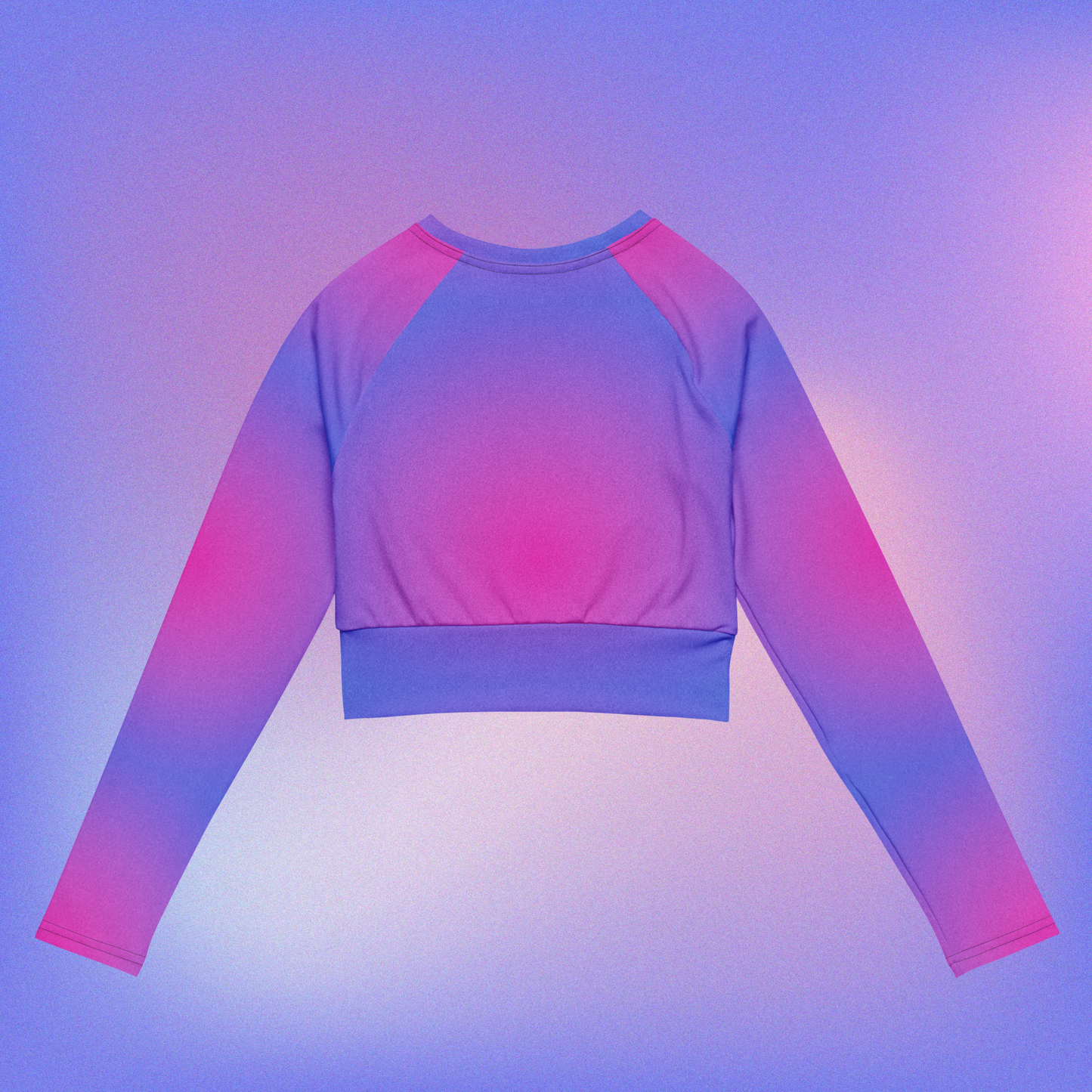 Bisexual Radial Long-Sleeve Crop Top