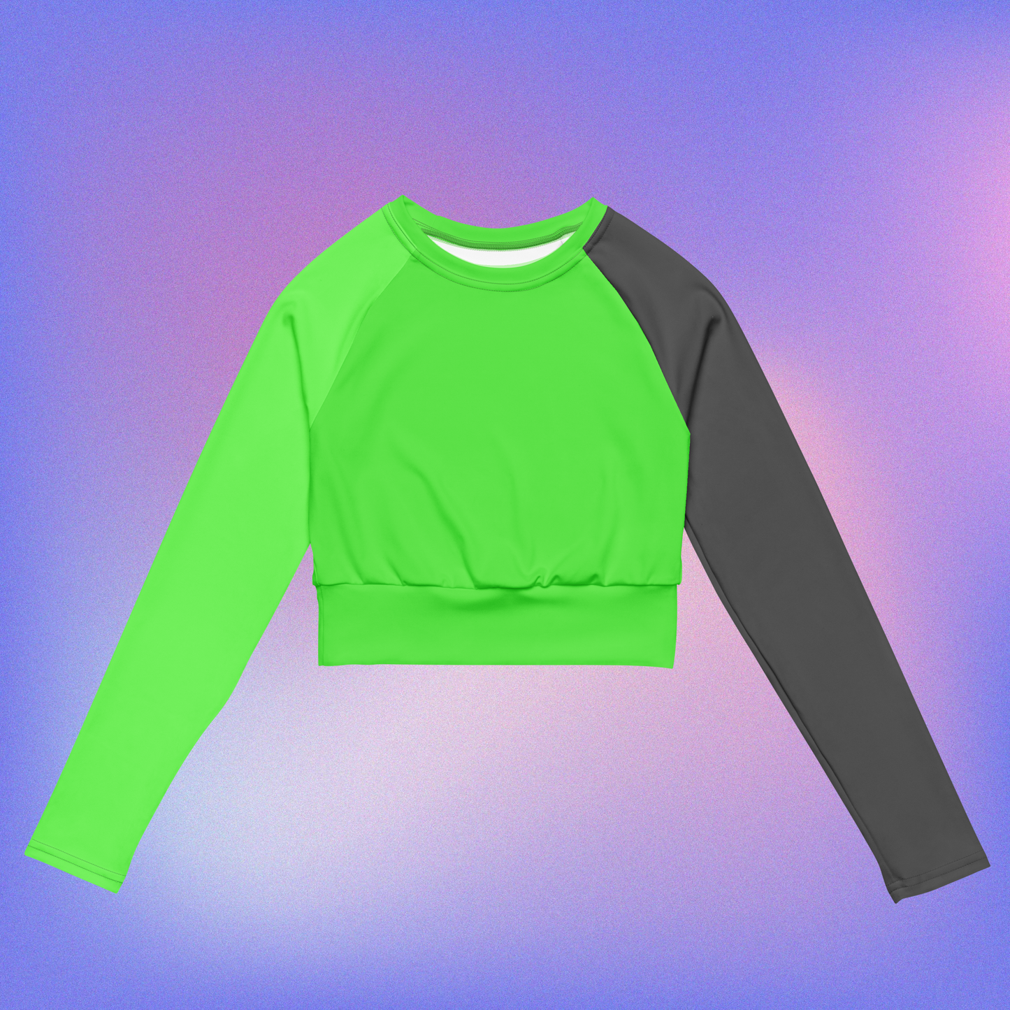 Neon Green Long-Sleeve Crop Top