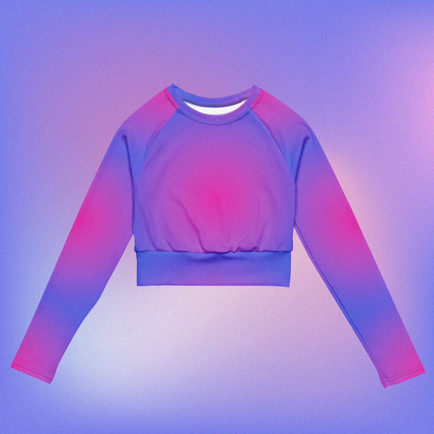 Bisexual Radial Long-Sleeve Crop Top