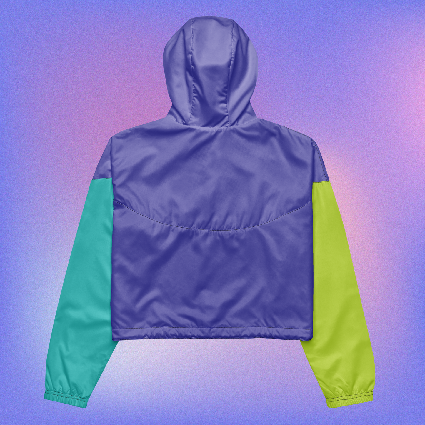 Neon Color Block Crop Windbreaker