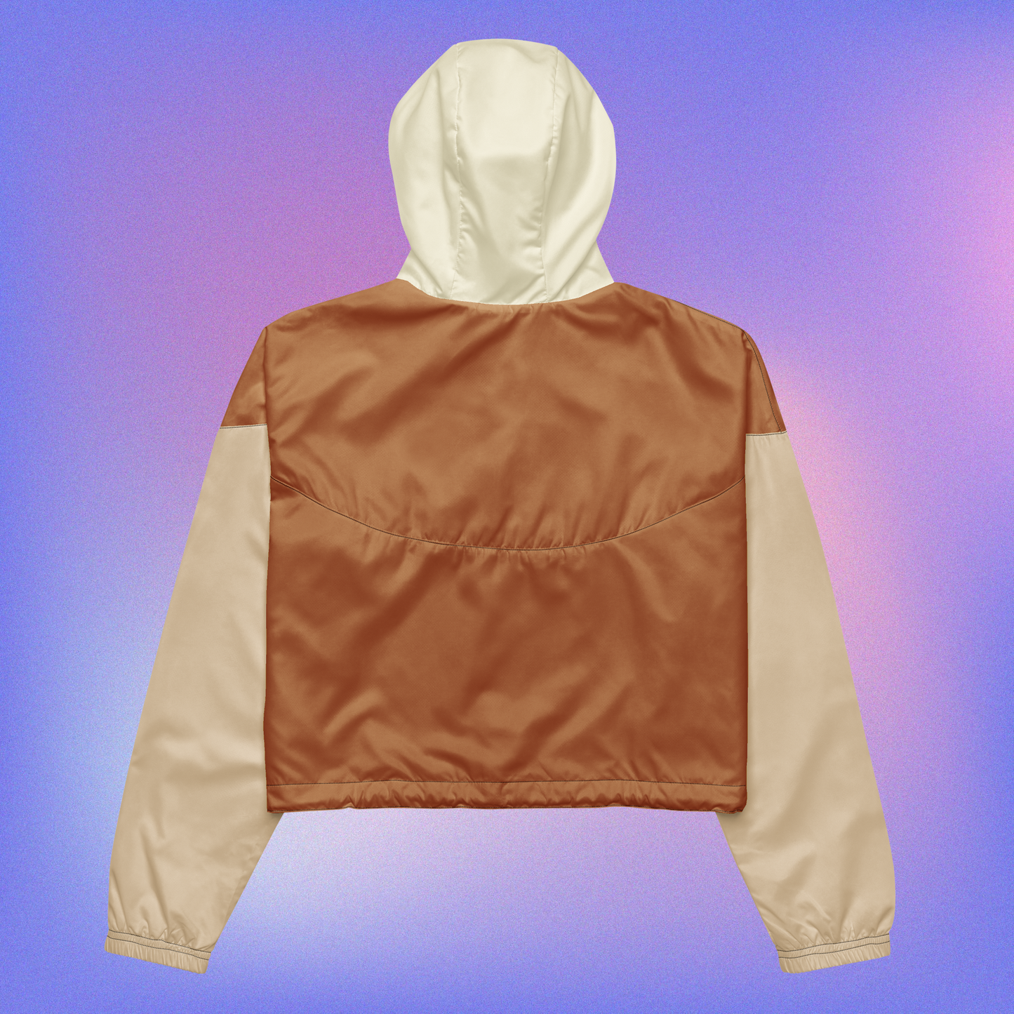 Neutrals Color Block Crop Windbreaker