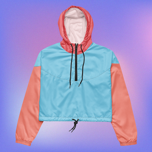 Color Block Crop Windbreaker