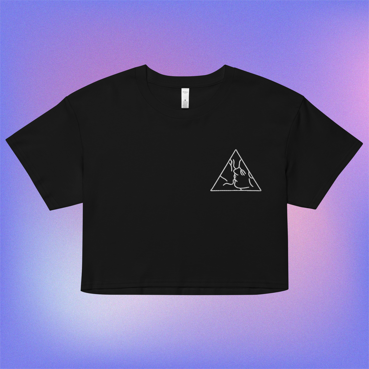 Triangle Kiss Embroidered Crop Top