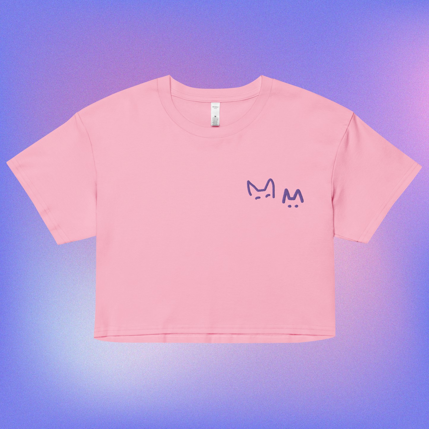 Kitty Ears Embroidered Crop Top