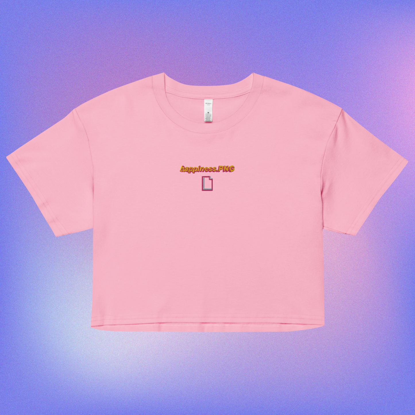 happiness.PNG Embroidered Crop Top