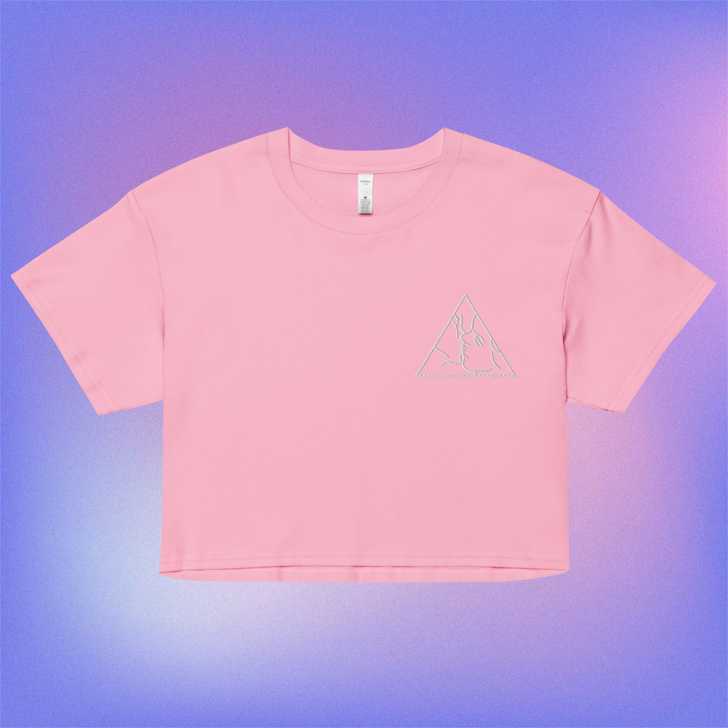 Triangle Kiss Embroidered Crop Top