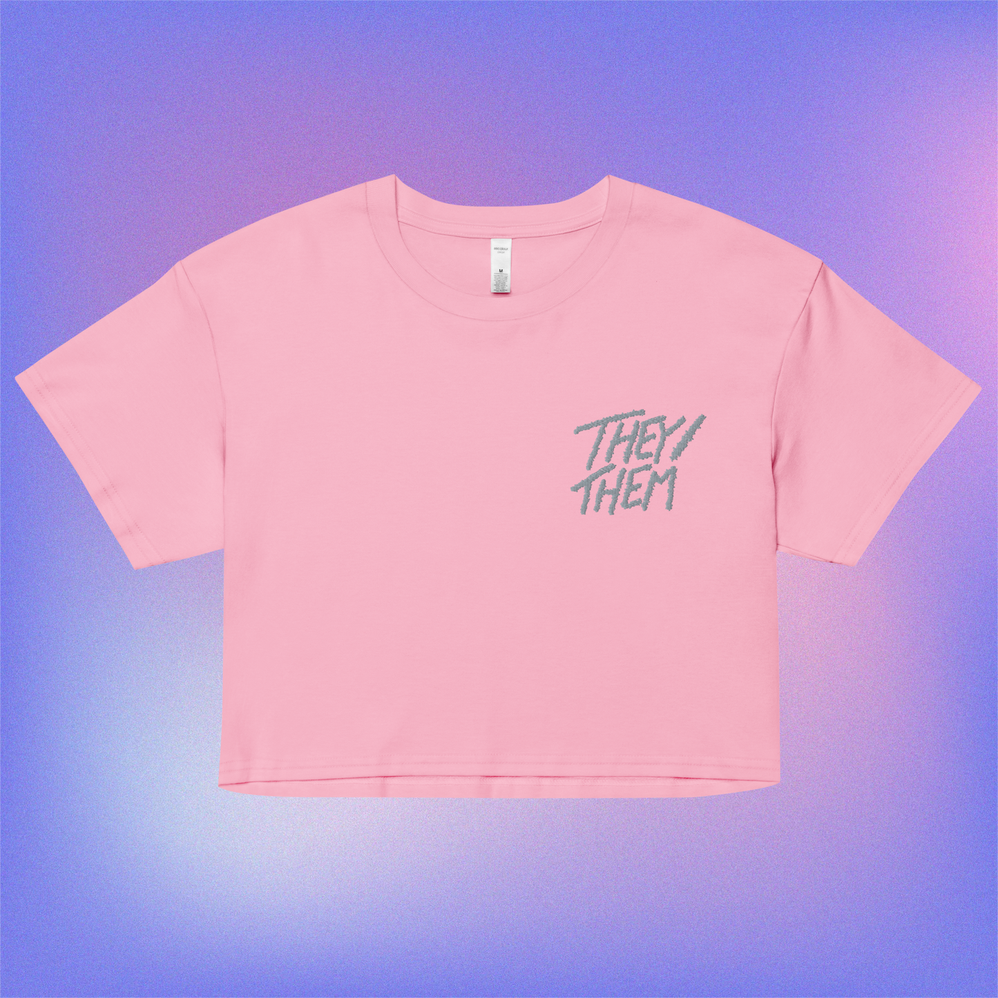 they/them Embroidered Crop Top