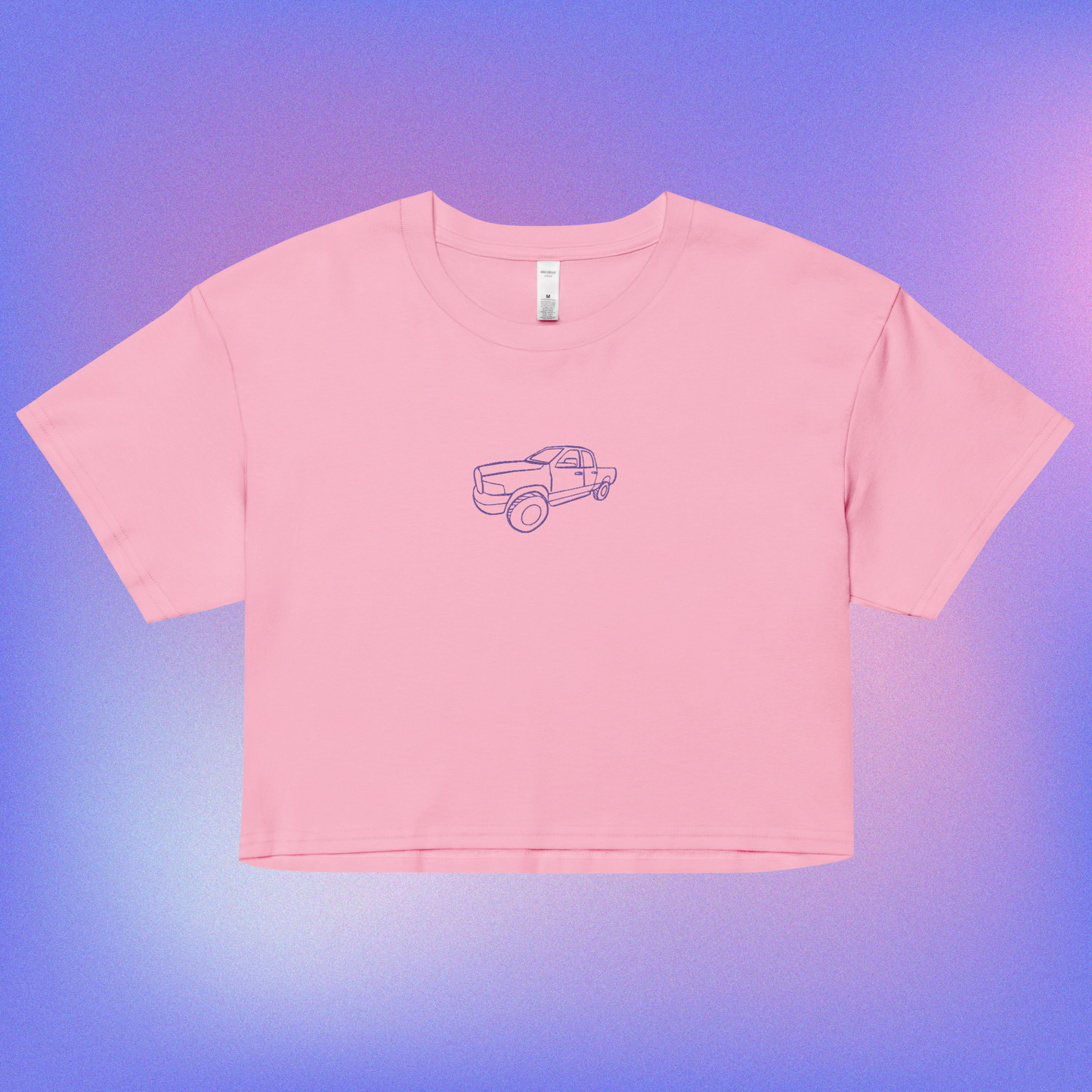 Truck Embroidered Crop Top