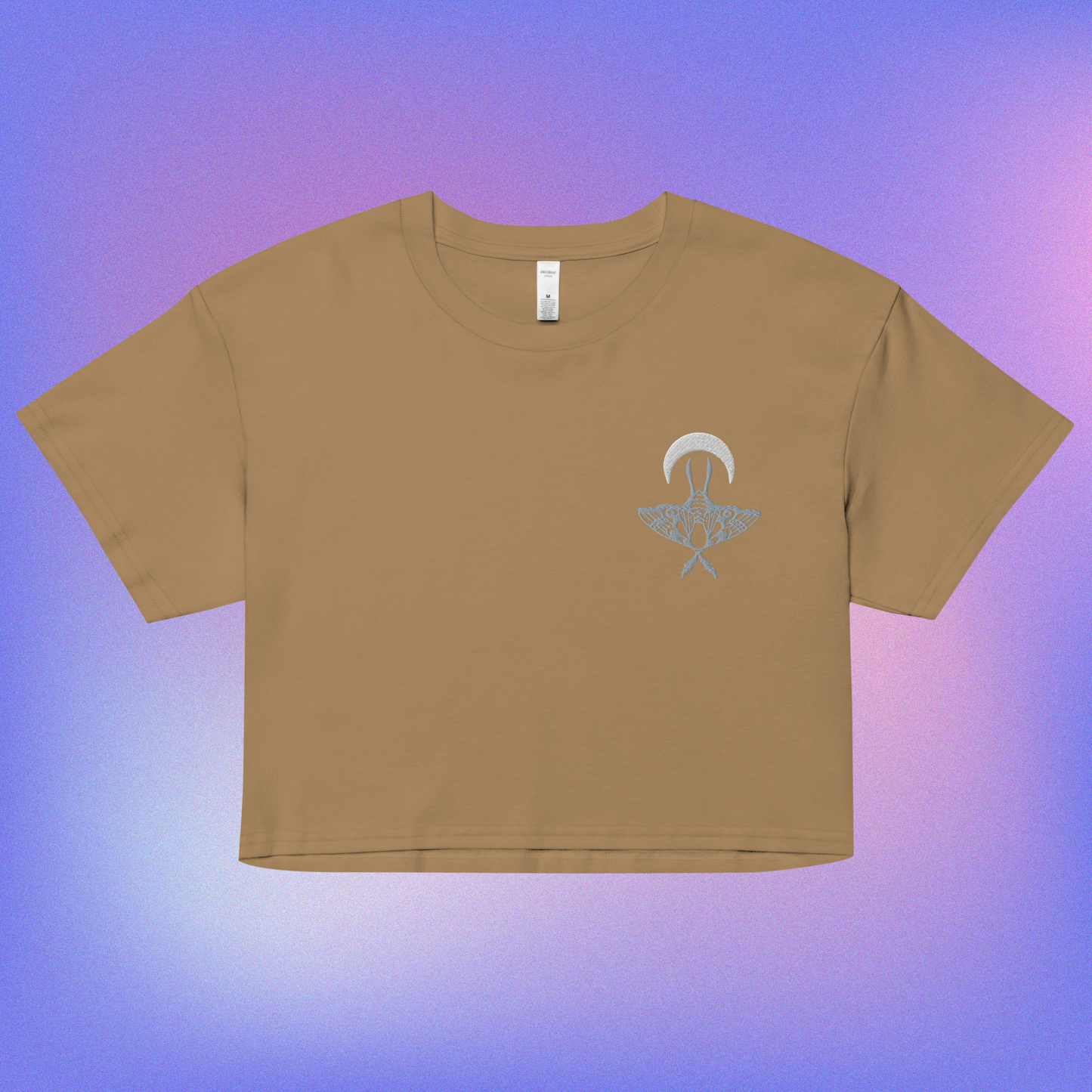 Moon Moth Embroidered Crop Top