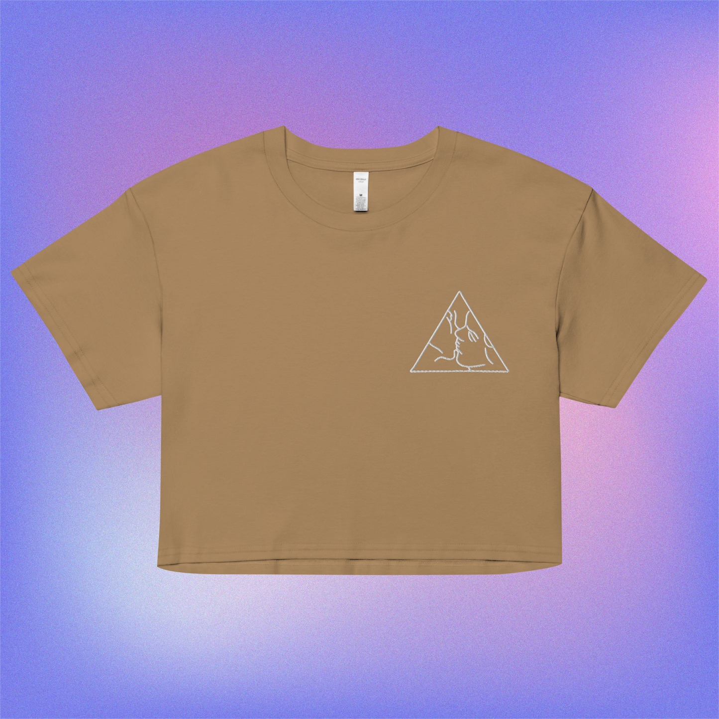 Triangle Kiss Embroidered Crop Top