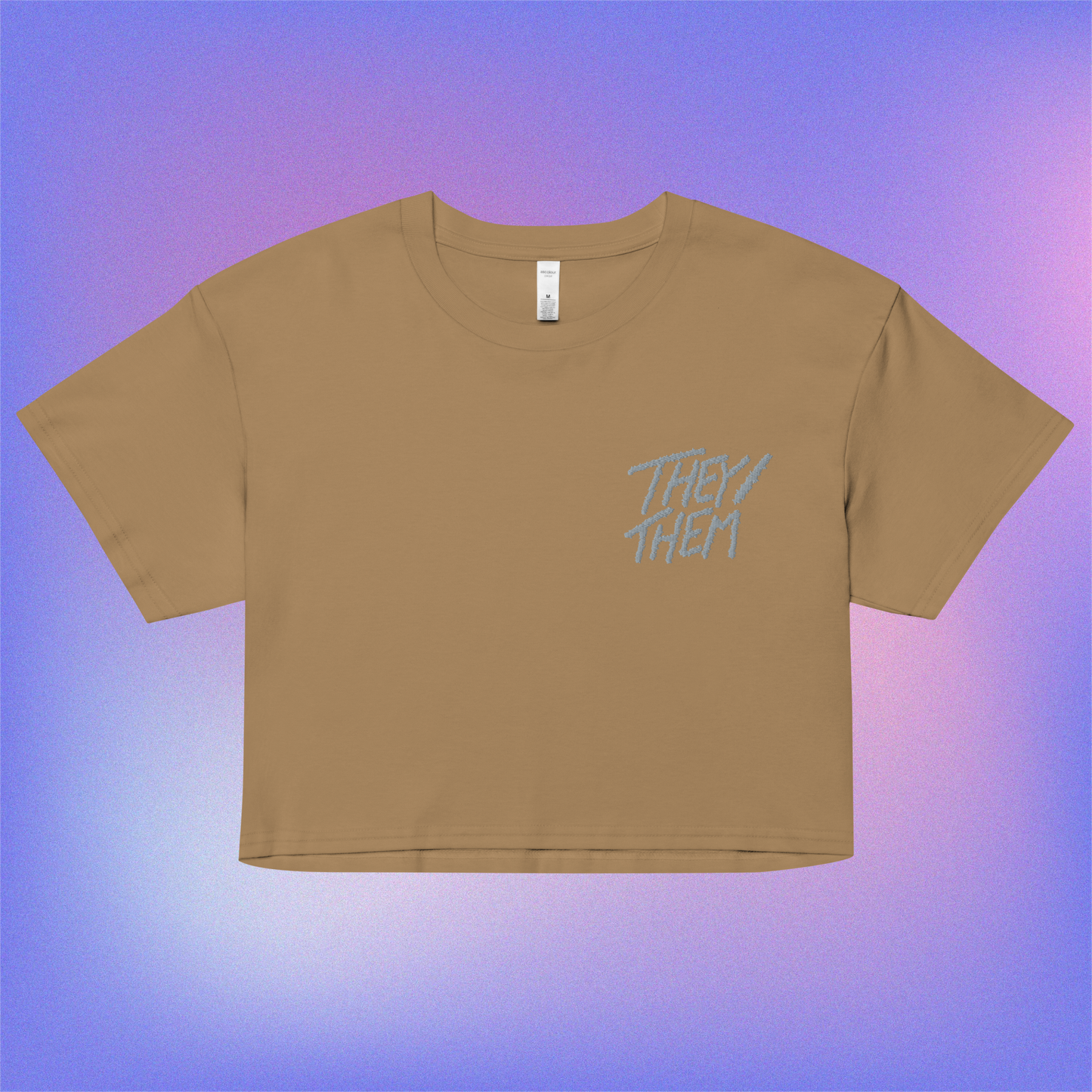 they/them Embroidered Crop Top