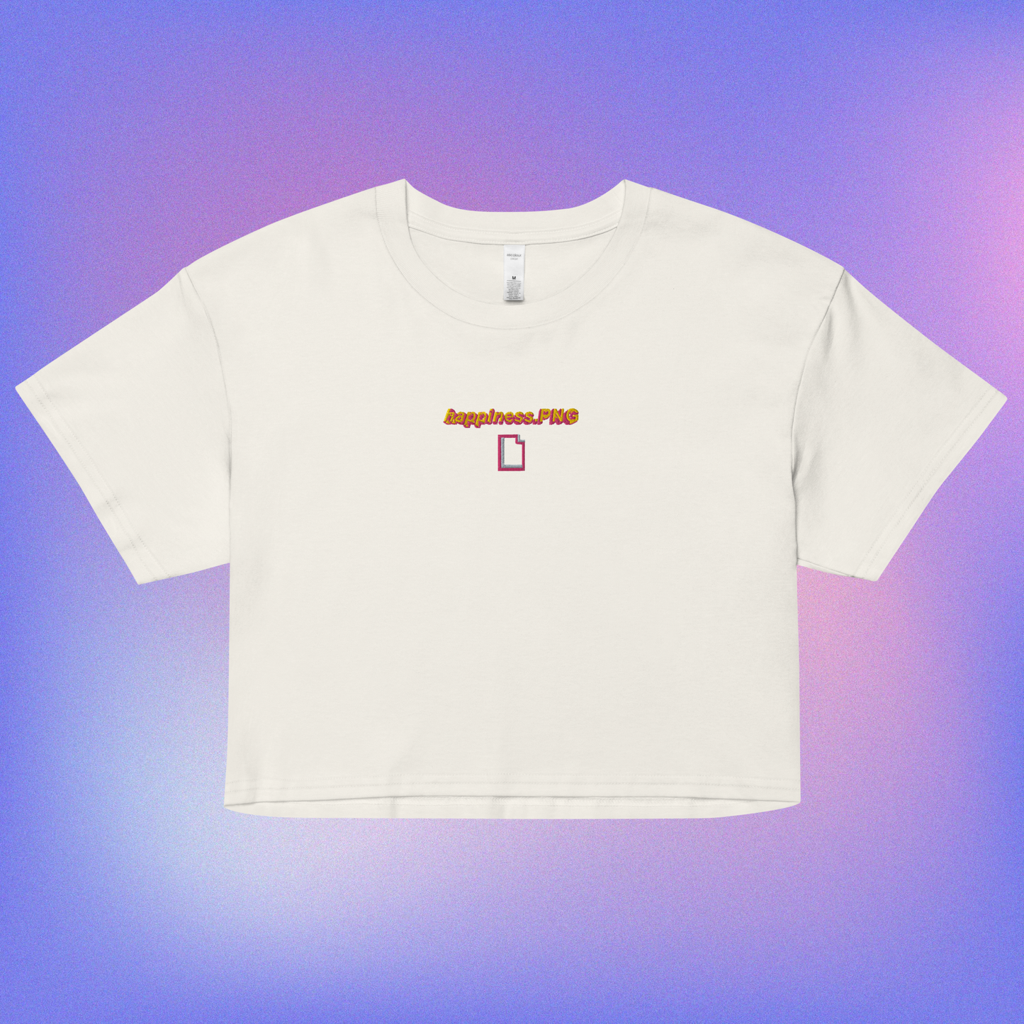 happiness.PNG Embroidered Crop Top