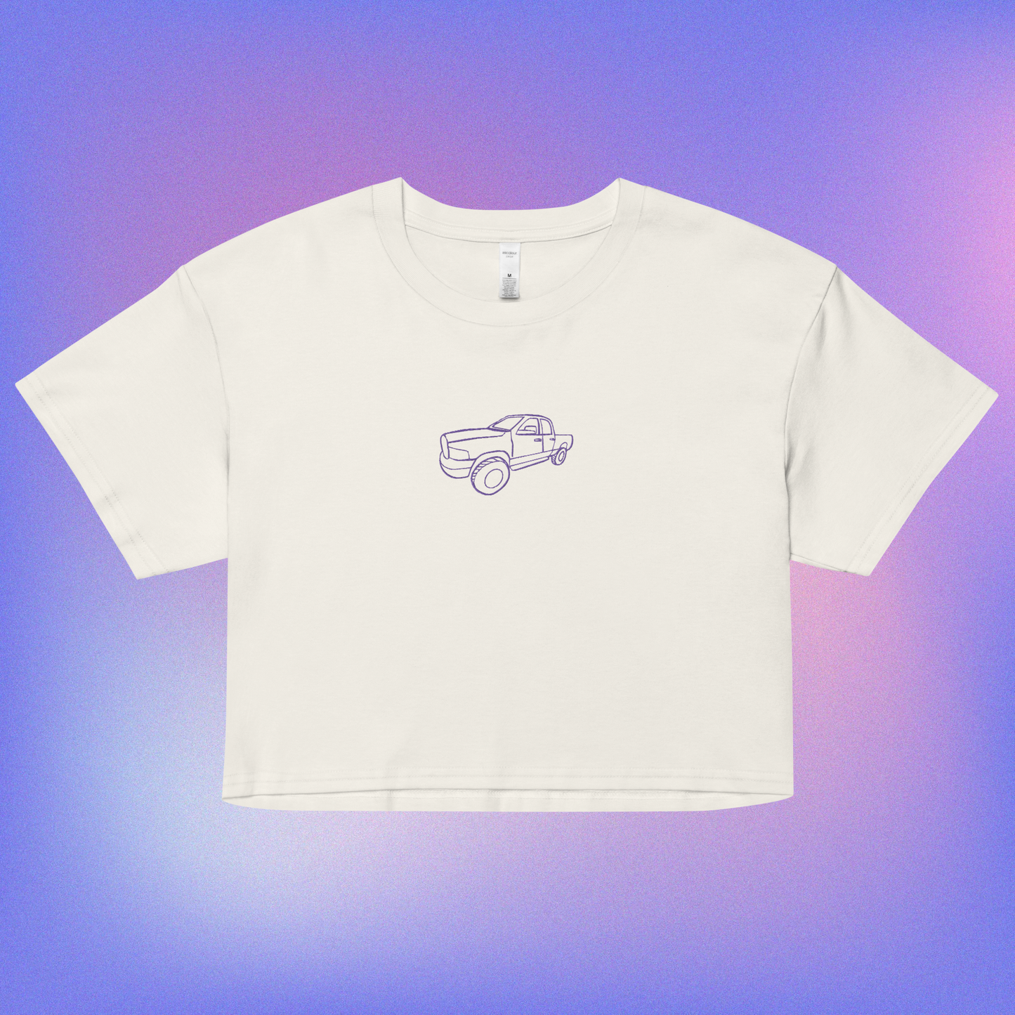 Truck Embroidered Crop Top