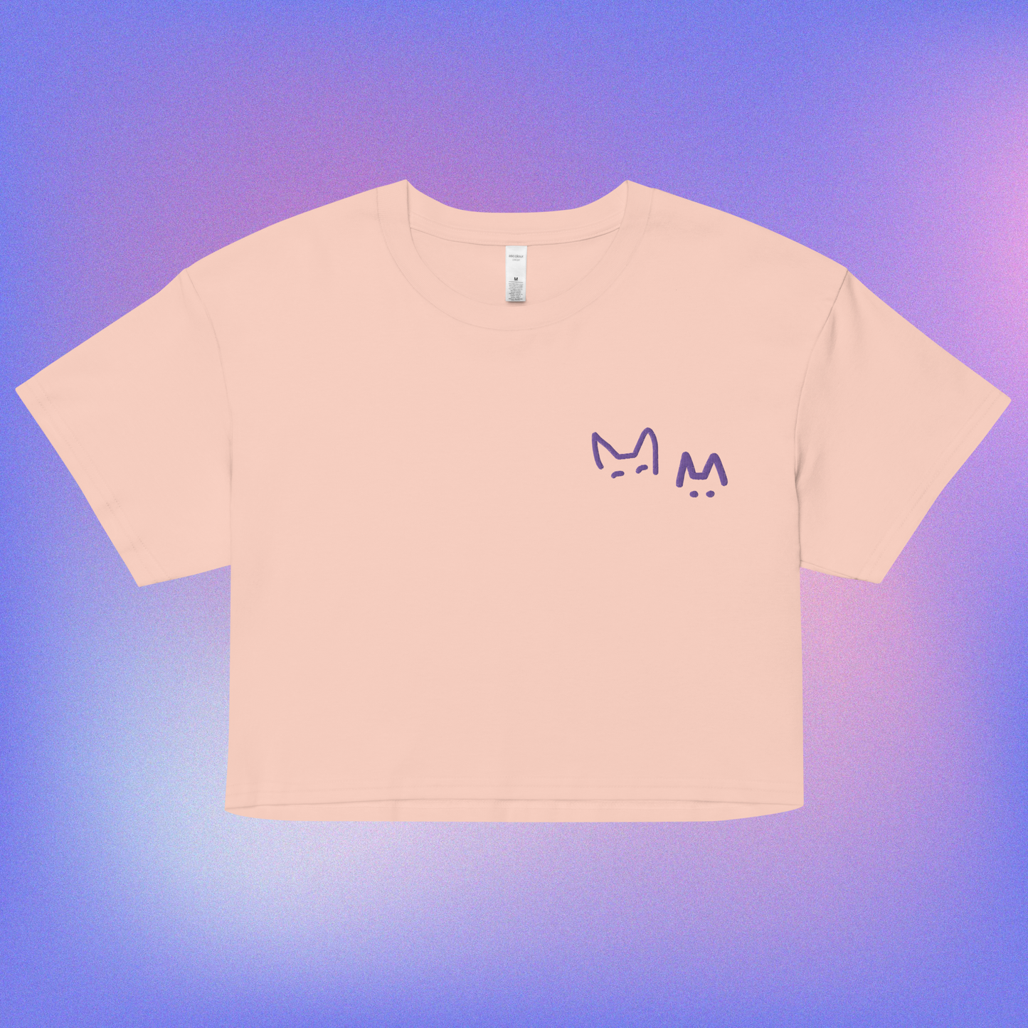 Kitty Ears Embroidered Crop Top