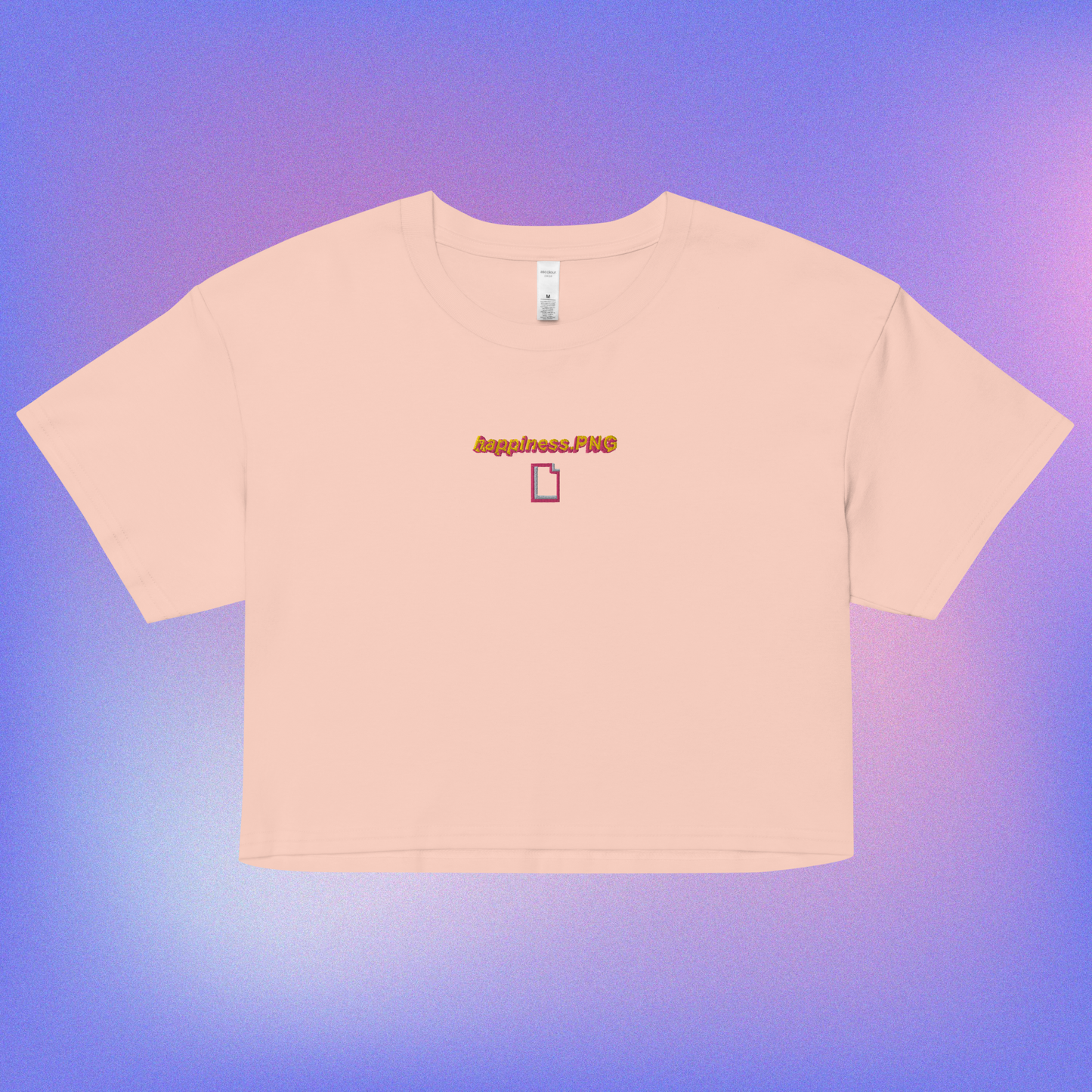 happiness.PNG Embroidered Crop Top