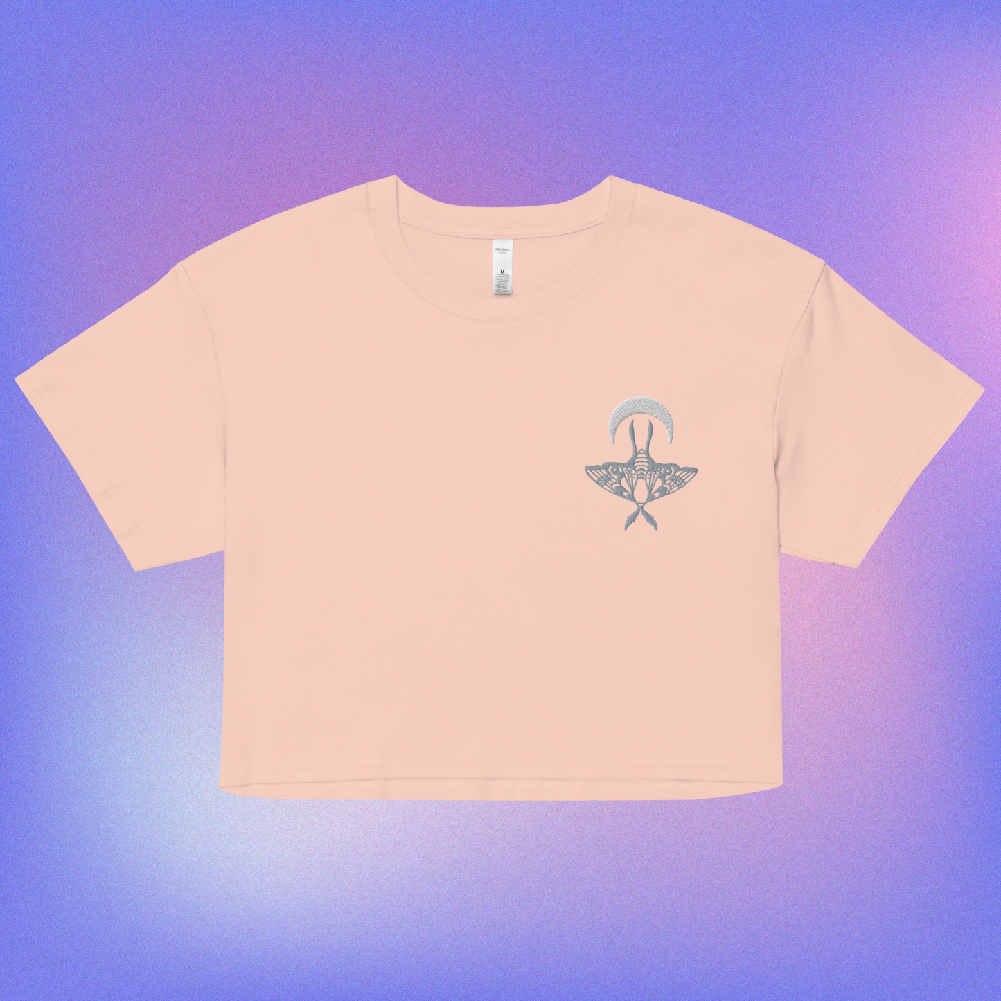 Moon Moth Embroidered Crop Top