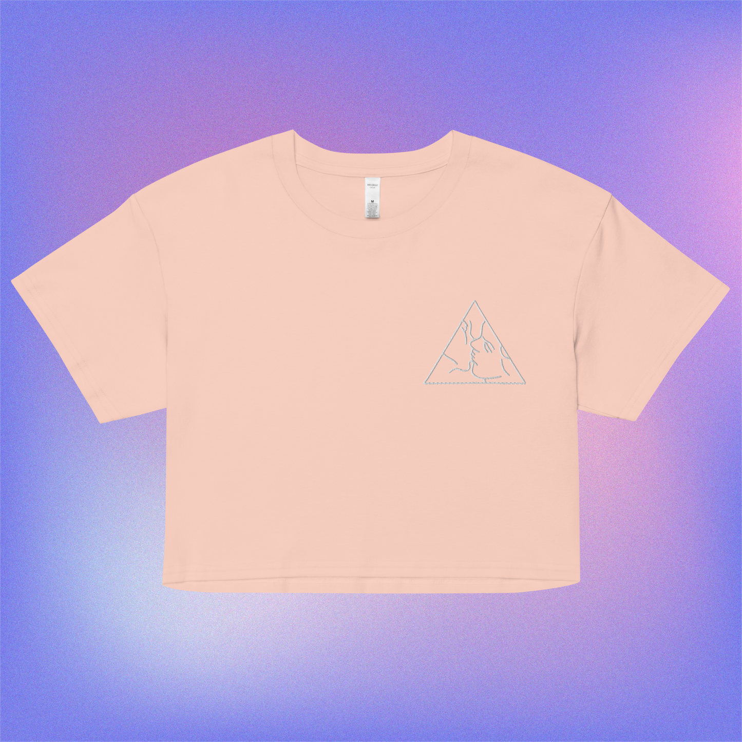 Triangle Kiss Embroidered Crop Top