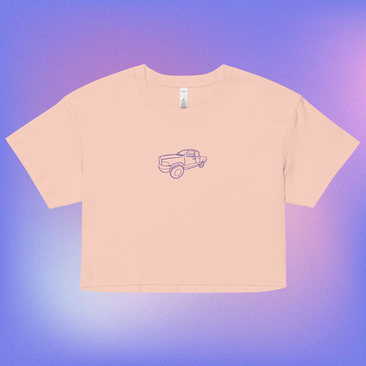 Truck Embroidered Crop Top