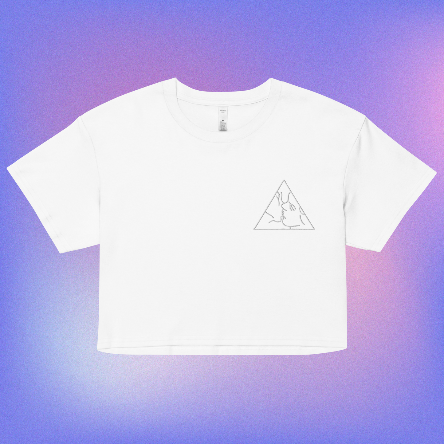 Triangle Kiss Embroidered Crop Top