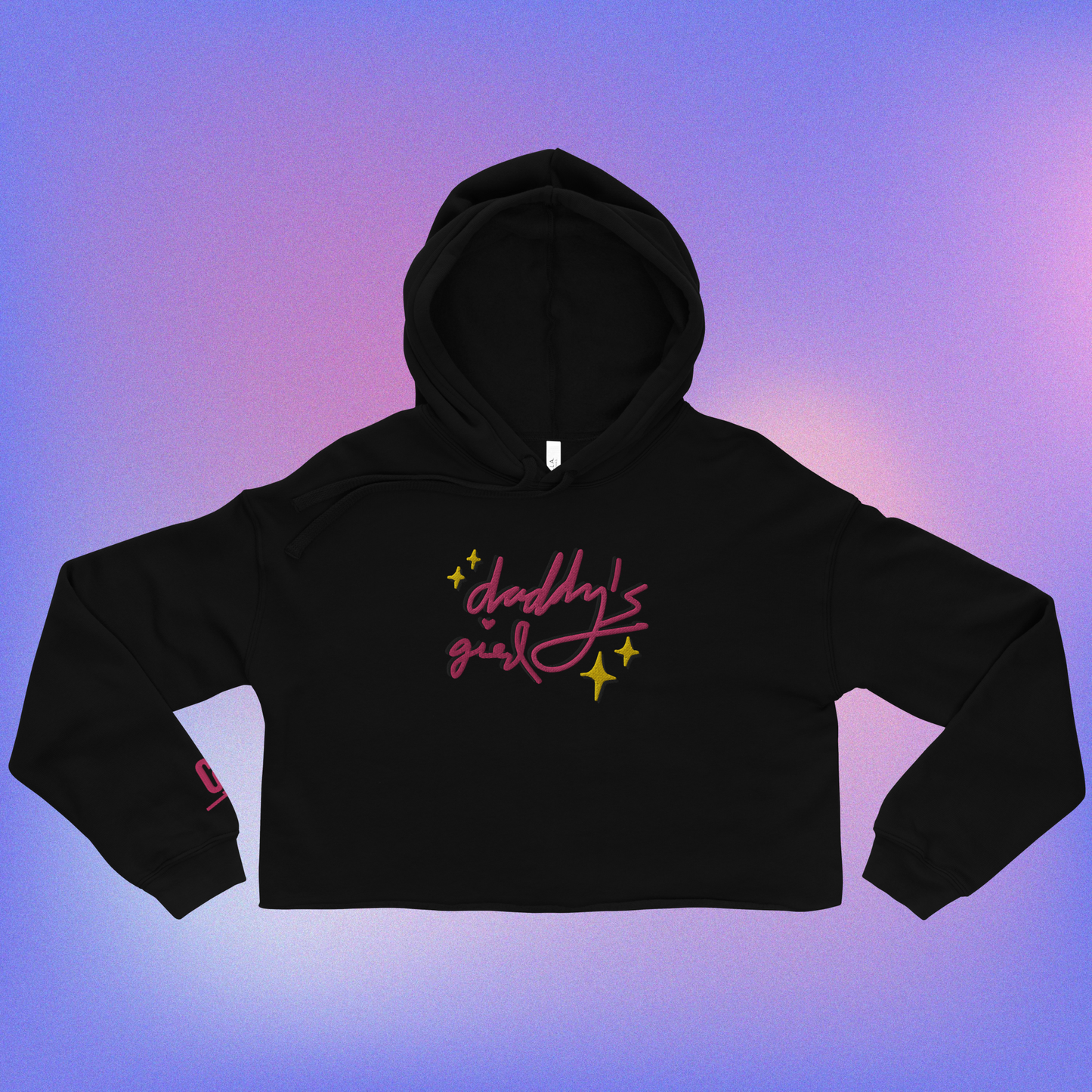 Daddy's Girl Embroidered Crop Hoodie