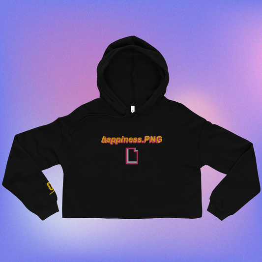 happiness.PNG Embroidered Crop Hoodie