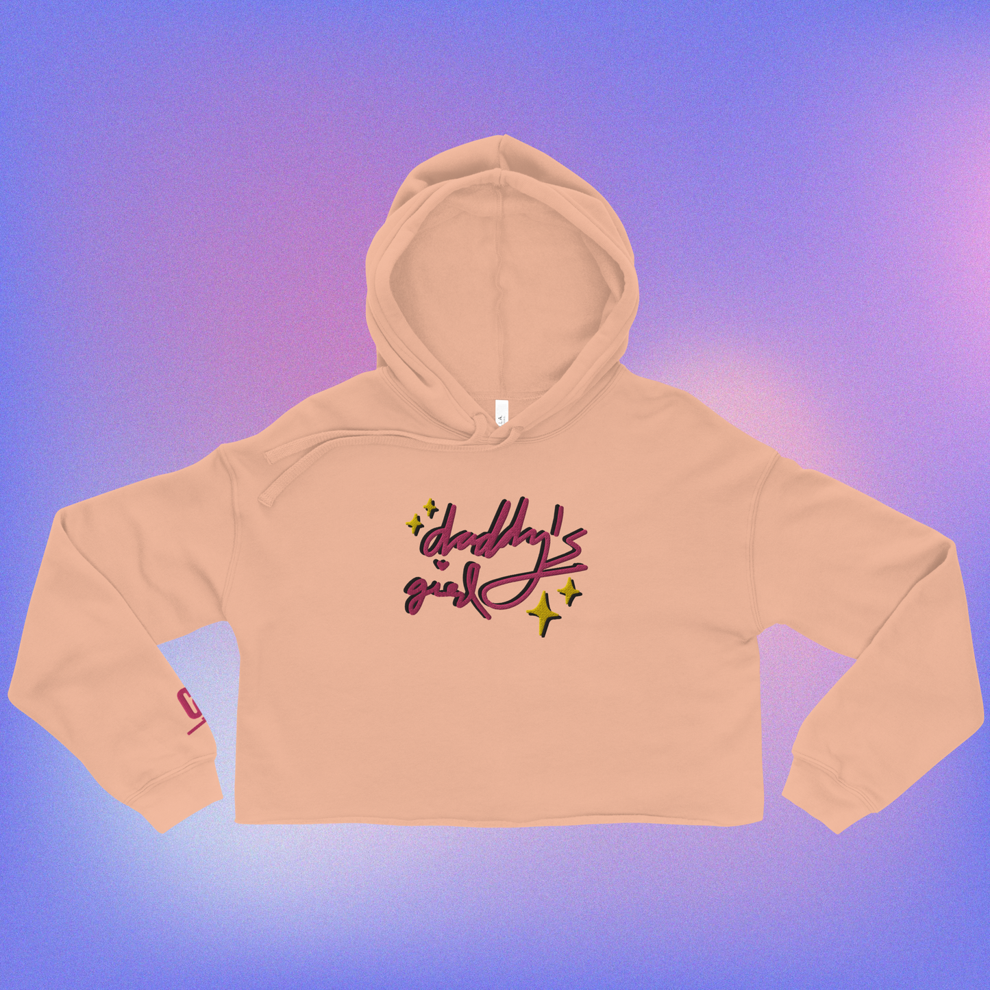 Daddy's Girl Embroidered Crop Hoodie