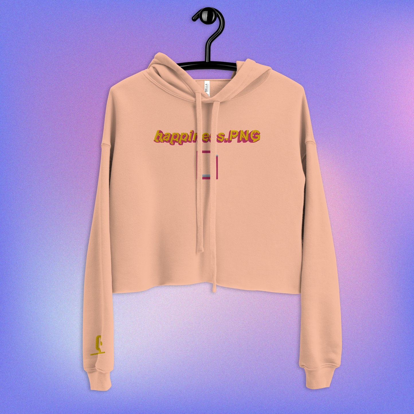 happiness.PNG Embroidered Crop Hoodie