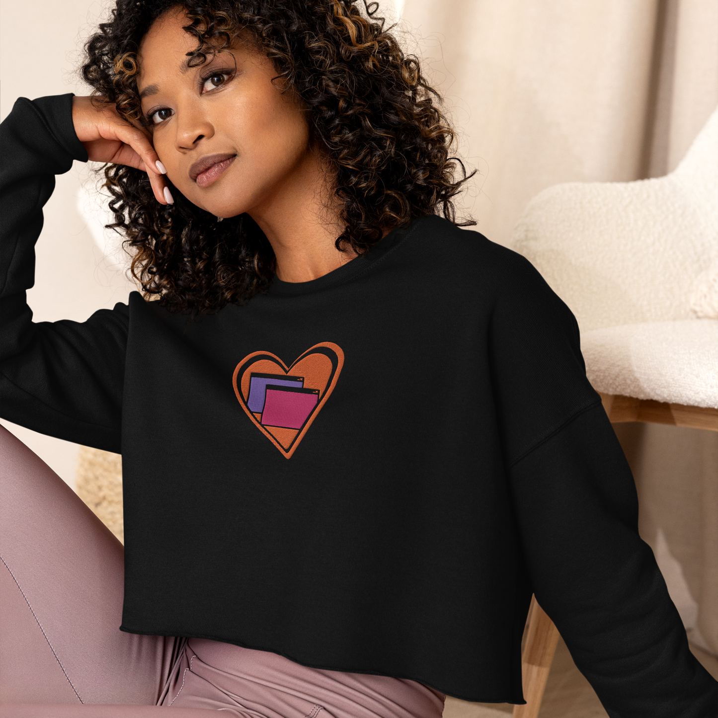 Heart Windows Crop Sweater