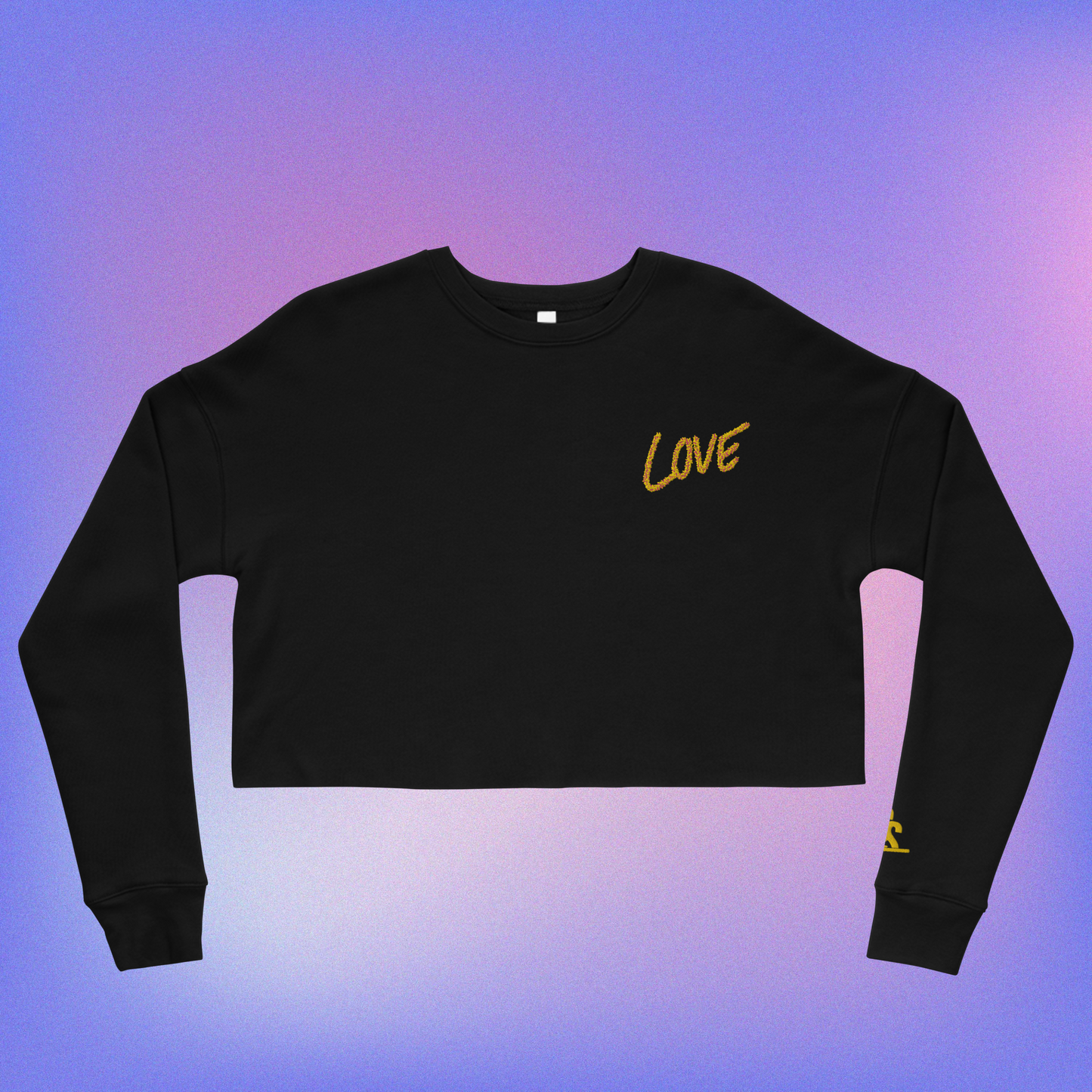 LOVE Embroidered Crop Sweater