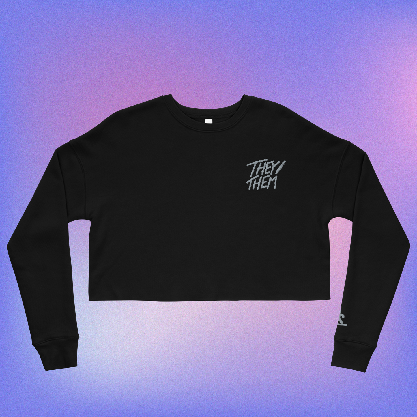 they/them Embroidered Crop Sweater