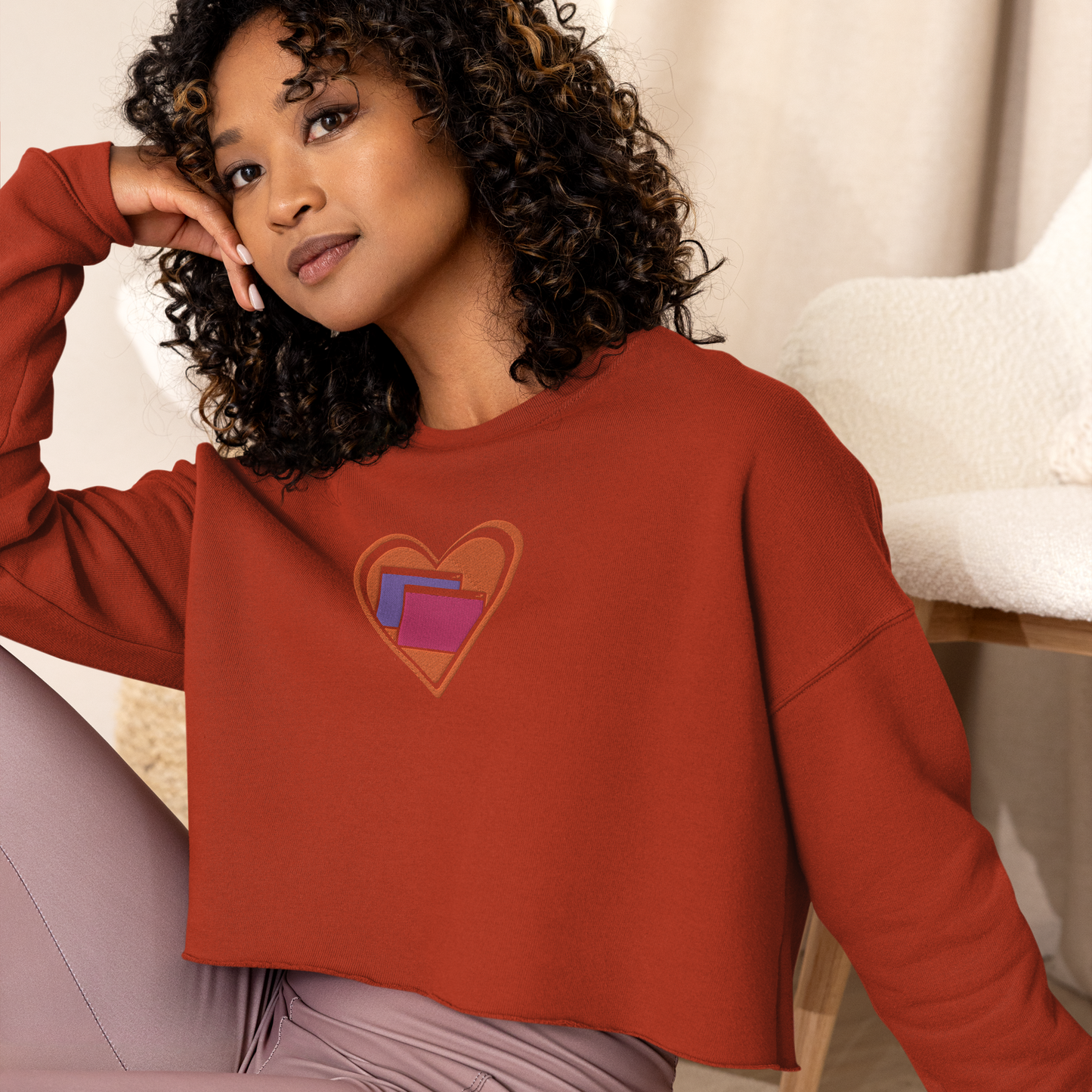 Heart Windows Crop Sweater