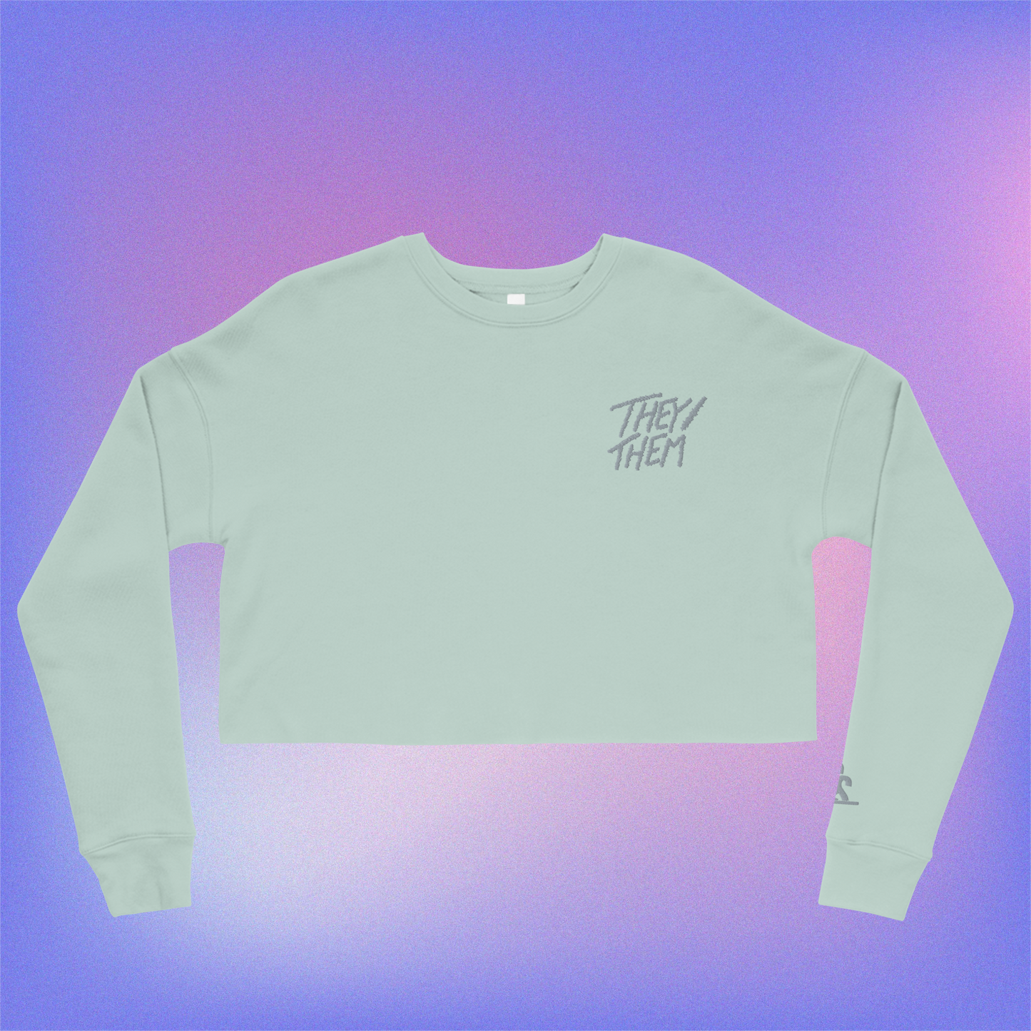 they/them Embroidered Crop Sweater