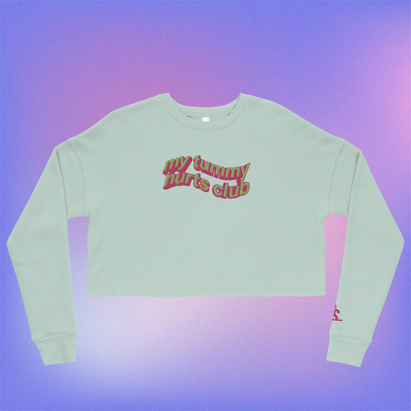 my tummy hurts club Embroidered Crop Sweater