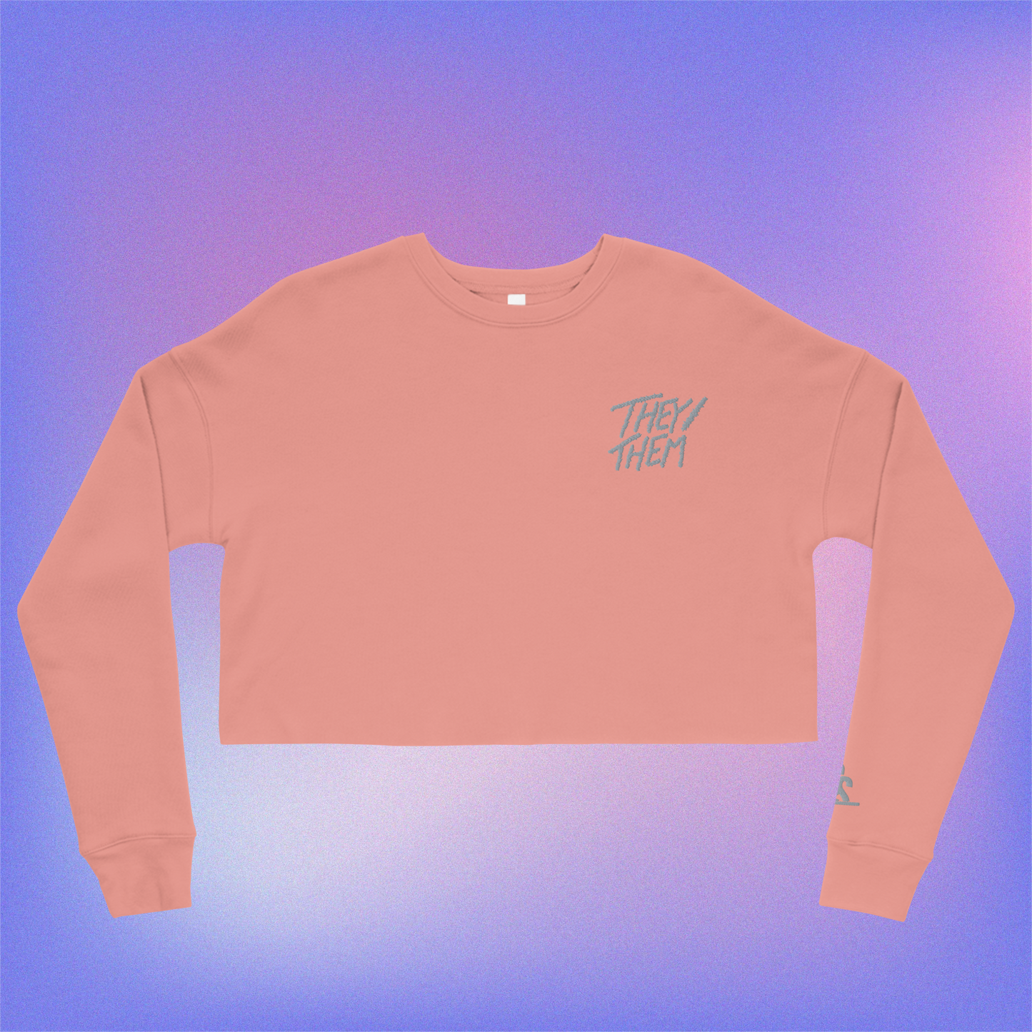 they/them Embroidered Crop Sweater