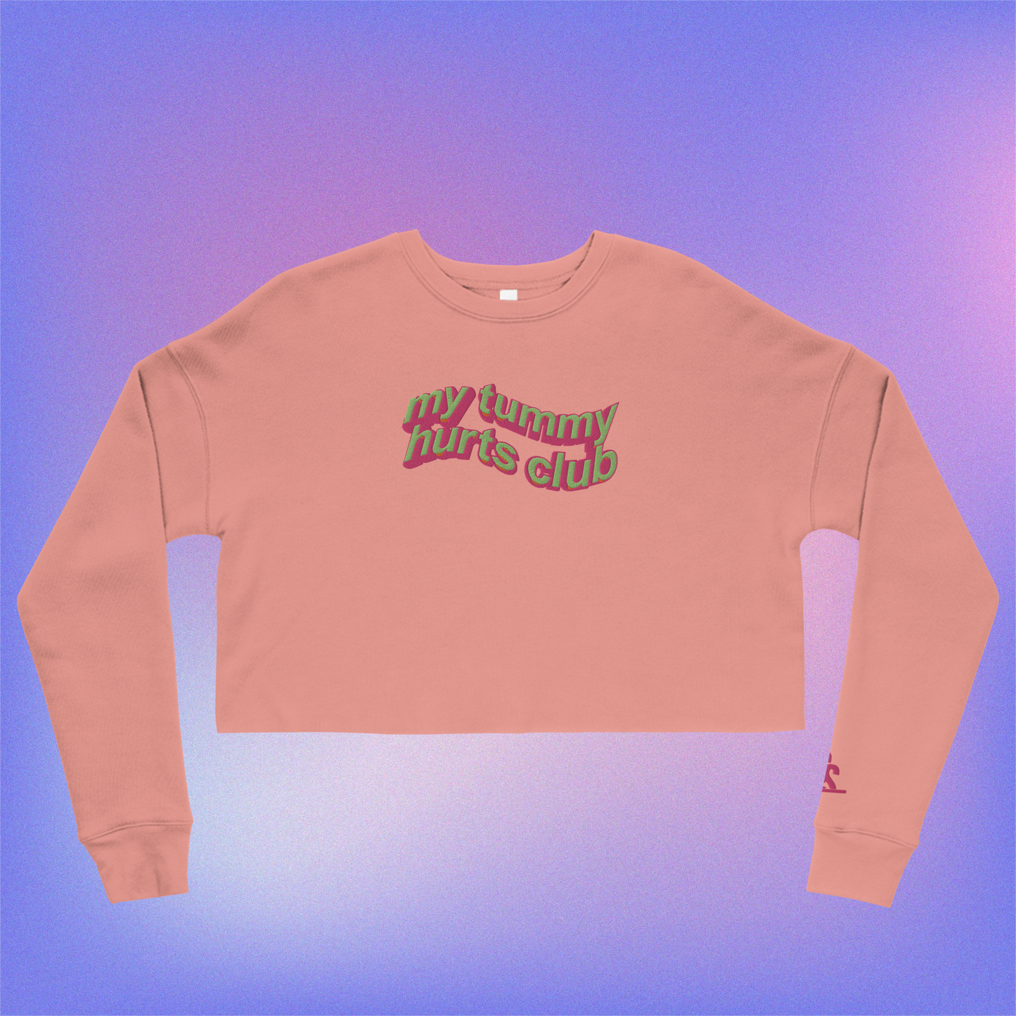 my tummy hurts club Embroidered Crop Sweater