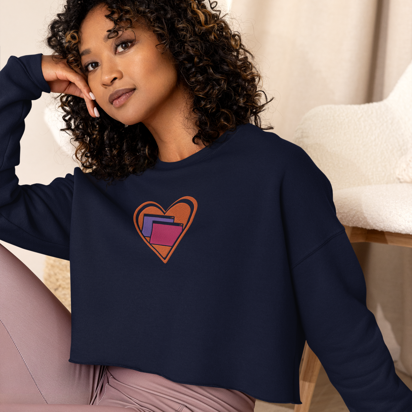 Heart Windows Crop Sweater