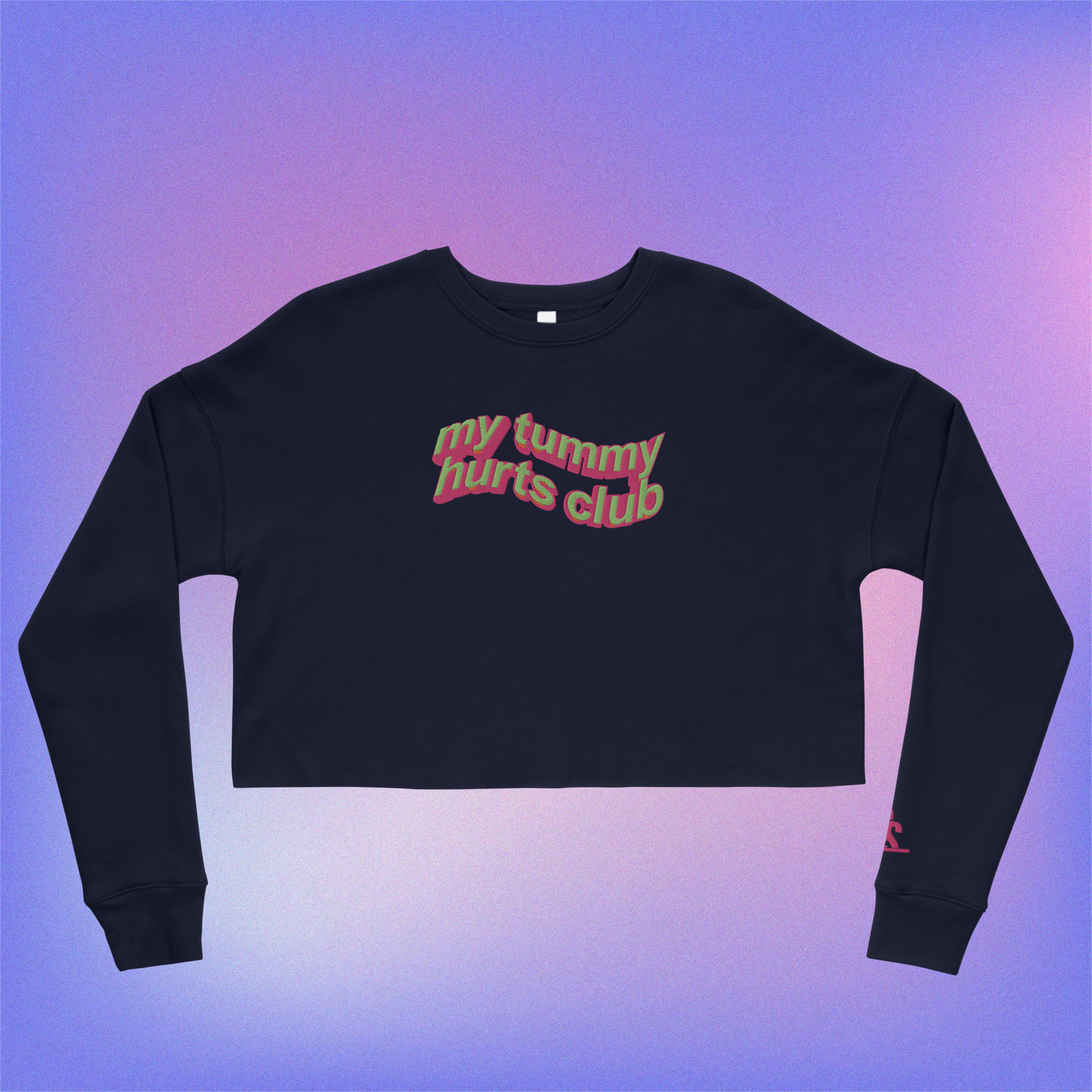 my tummy hurts club Embroidered Crop Sweater